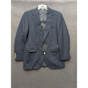Vintage Bristol County Blue Pure Wool Suit Jacket Sport Coat Mens 40" Waist